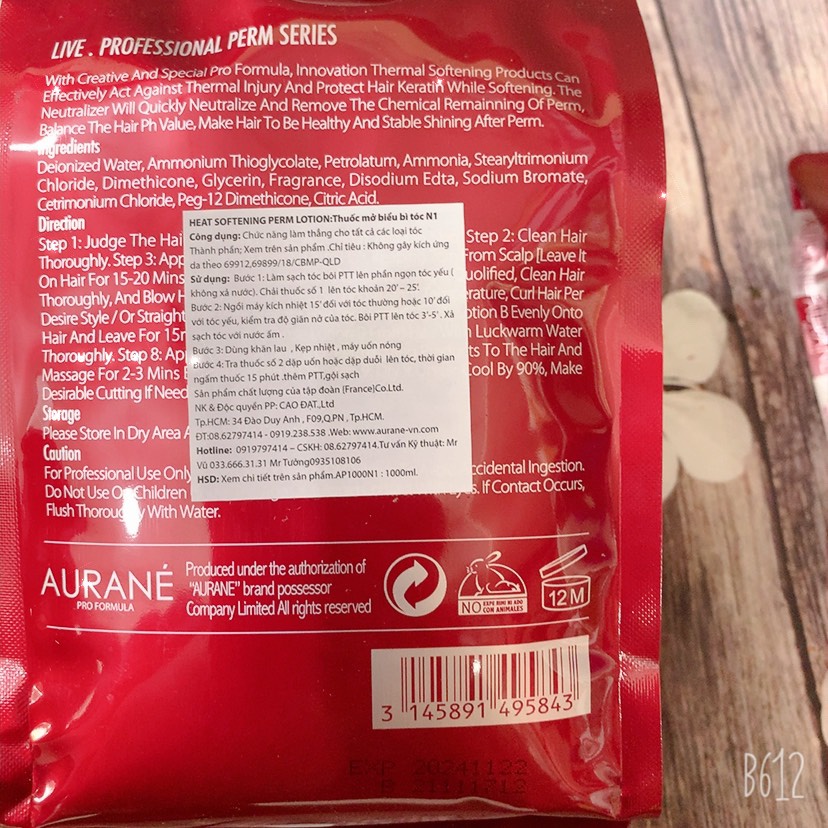 KEM UỐN DUỖI ÉP TÓC AURANE BÓNG TÓC MỀM MƯỢT 1000ML