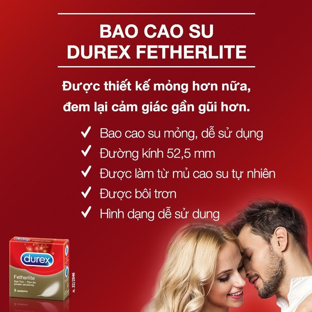 Combo 6 hộp bao cao su Durex FETHERLITE siêu mỏng hộp 3c