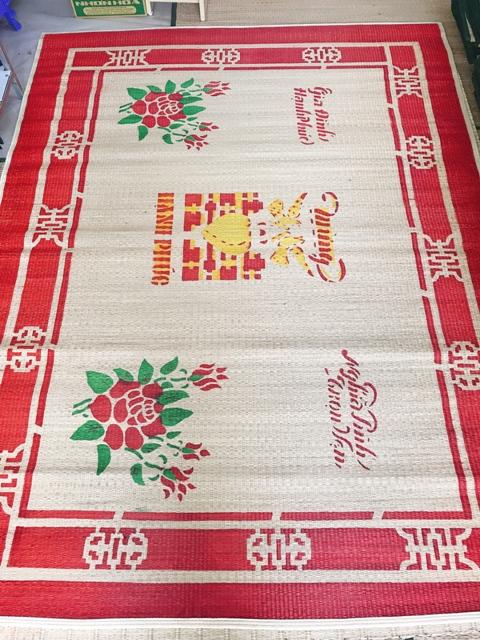 Chiếu Cói In Hoa 1m8x2m Bo Viền dày đẹp
