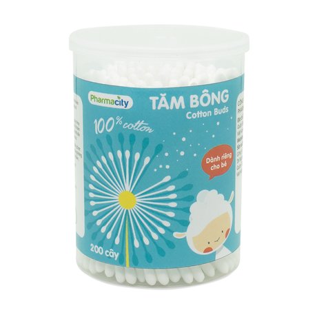 Tăm bông trẻ em Pharmacity (200 cây/hộp)