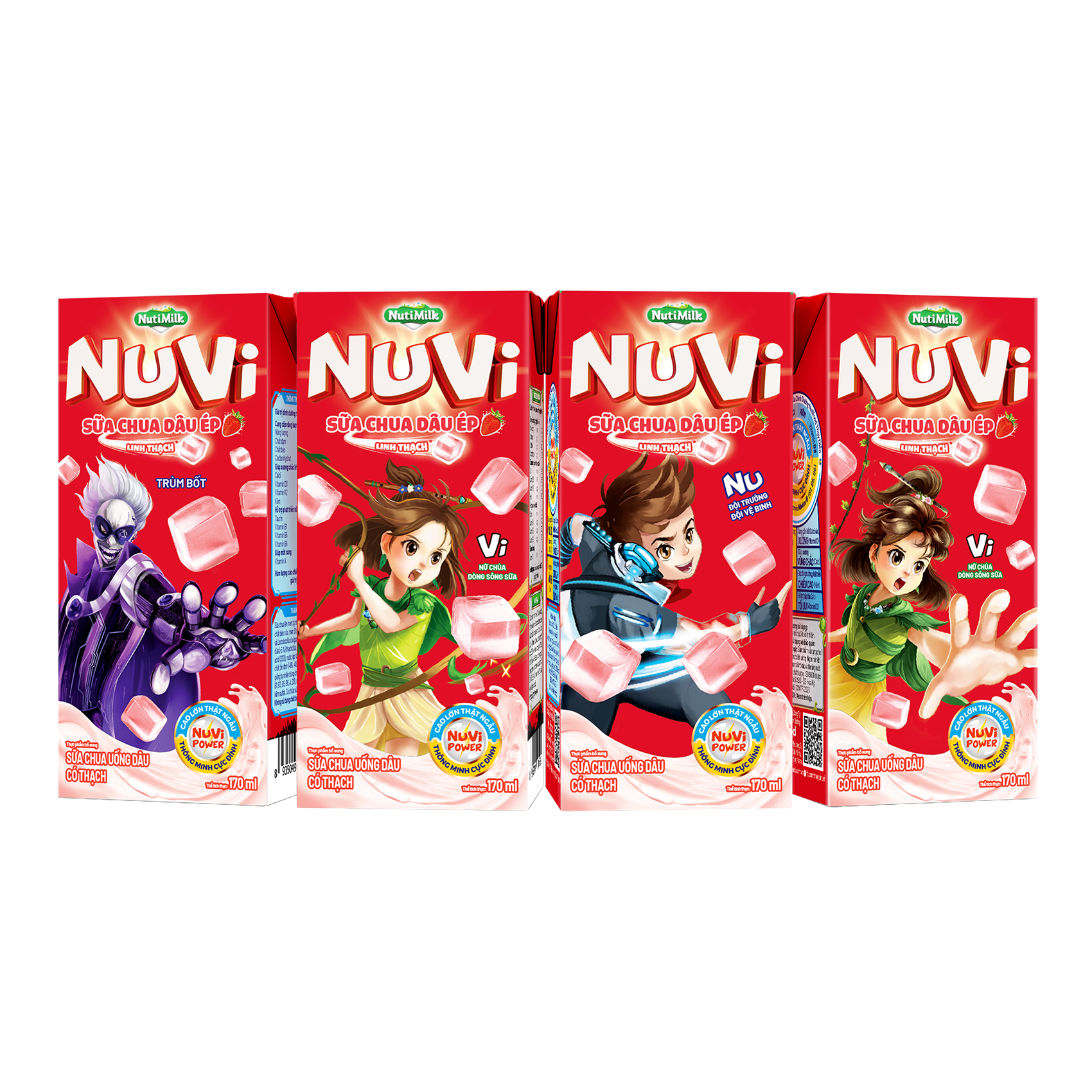 Azago Thùng 48 Hộp NuVi Sữa Chua Uống Dâu Có Thạch Hộp 170ml - Thương Hiệu ...