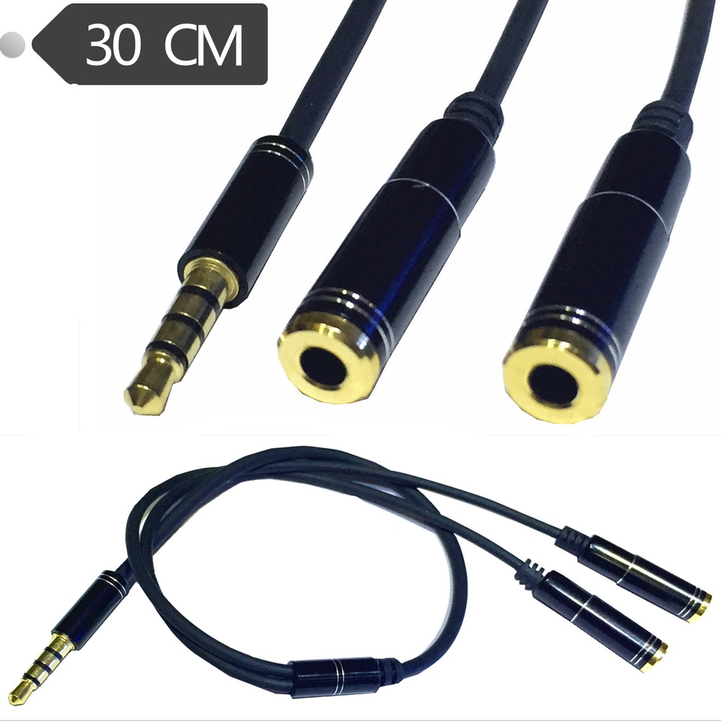 Cáp Chia 2 Tai Nghe Jack Cắm 3.5mm Dài 30cm