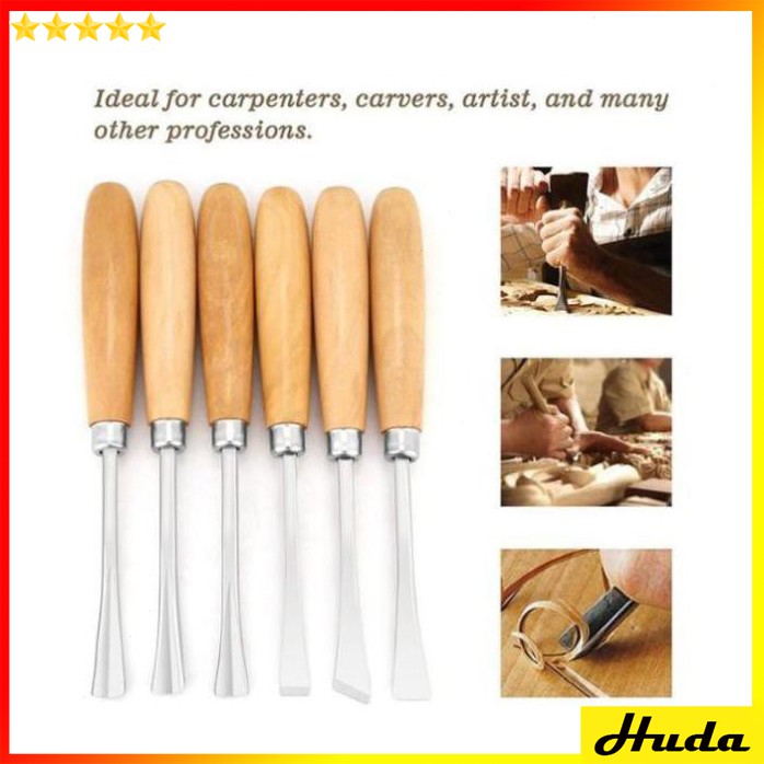 Bộ Đục Gỗ - Mũi Dao Đục Khắc Gỗ 6 Cây - đồ làm mộc