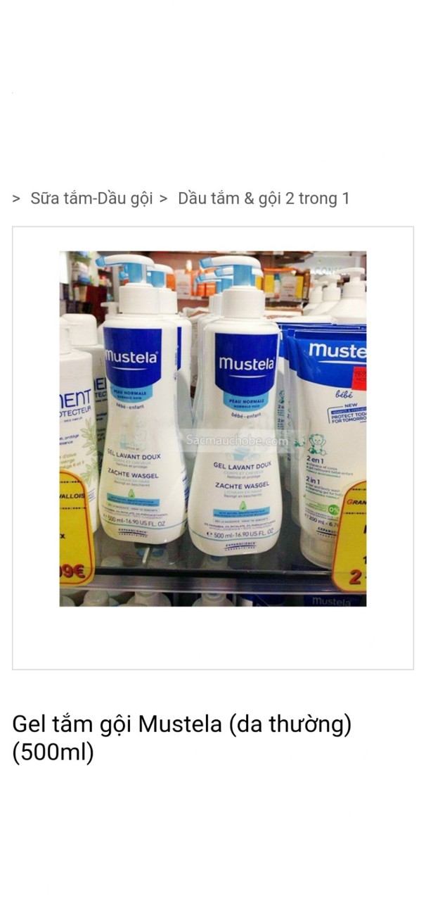 sữa tắm & gội Mustela cho bé