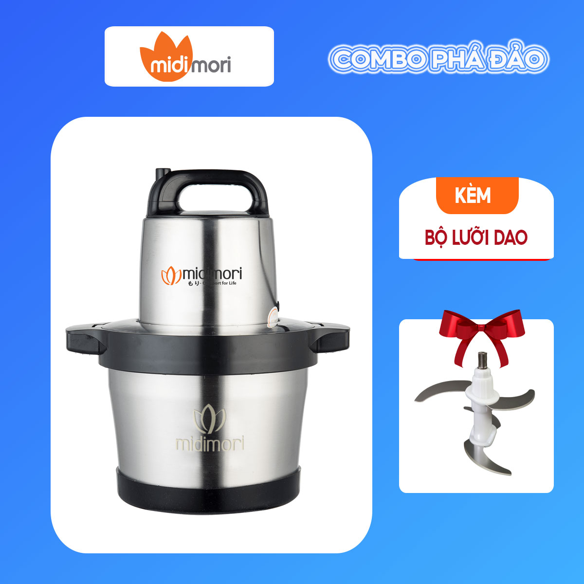 Máy xay thịt đa năng inox midimori mdmr-1200 – tặng kèm 1 bộ lưỡi dao dự phòng