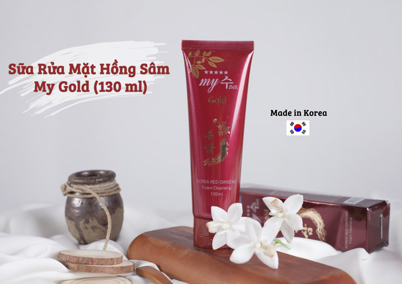 Sữa Rửa Mặt hồng sâm đỏ My Gold Hàn Quốc 130ml
