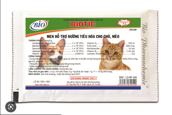 Men hỗ trợ tiêu hóa cho chó mèo biotic gói 5g