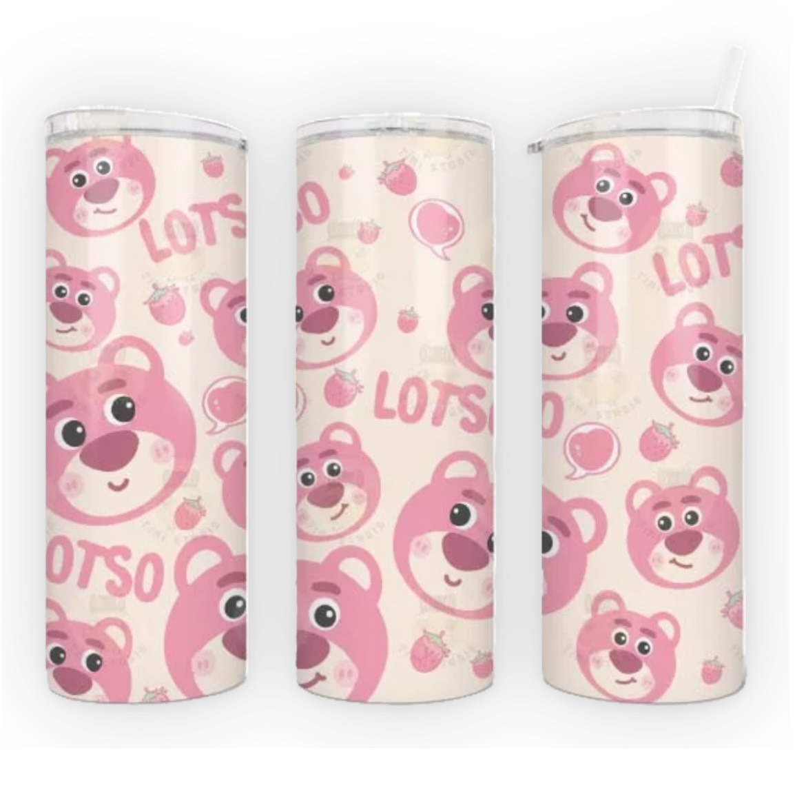 Ly giữ nhiệt gấu dâu Lotso chất liệu inox 304 không gỉ cao cấp, Cốc giữ nhiệt gấu dâu Lotso, bình giữ nhiệt gấu dâu Lotso