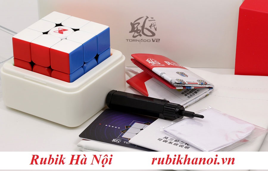 Rubik 3x3 Qiyi Xman Tornado V2 Stickerless Có Nam Châm Điều Chỉnh Cao Cấp