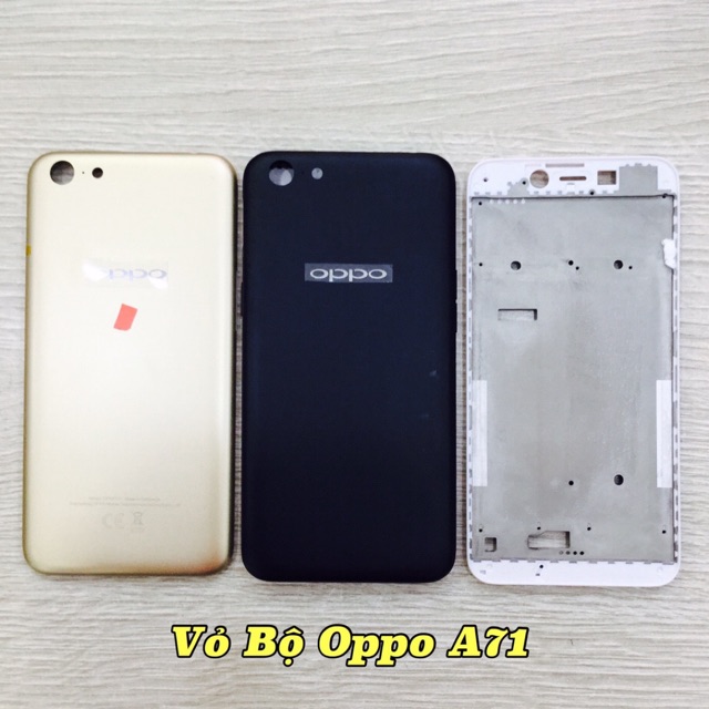 Bộ vỏ thay thế oppo A71 có khung sườn + nút volume, nút nguồn