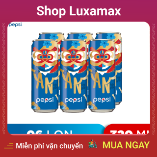 Lốc 6 Lon Nước Ngọt Có Gaz Pepsi (320ml lon) DTK98565181 - Shop LuxaMax - 6 freshwater cans with Gaz Pepsi (320ml cans) thumbnail