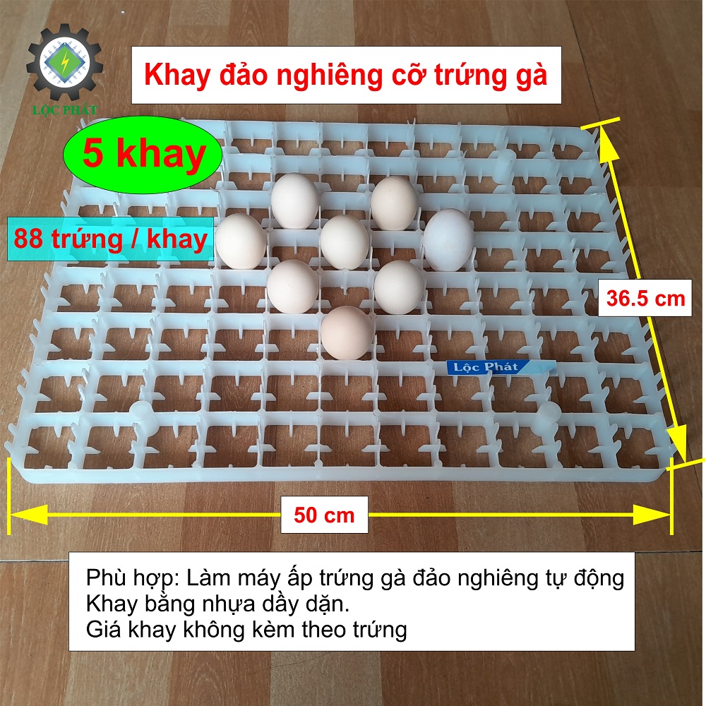 5 Khay máy ấp trứng gà, vịt bằng nhựa 88 quả/ khay nhựa đảo nghiêng máy ấp trứng CB5K-GATR