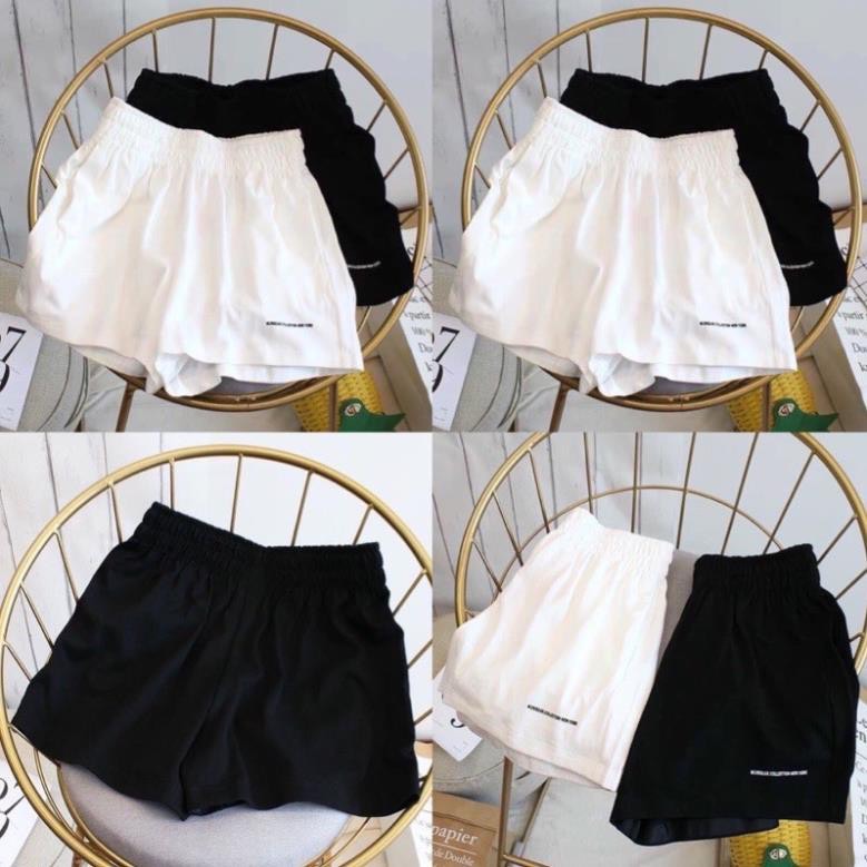 Quần short đùi thêu chữ 2 màu đen - trắng