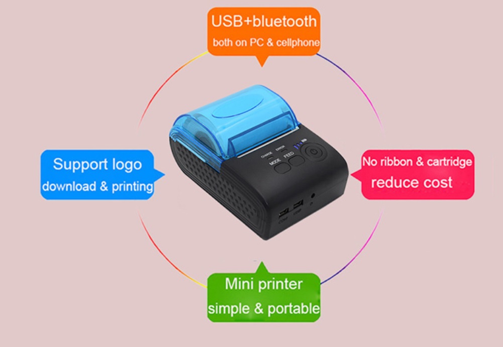 Máy in nhiệt mini cao cấp Bluetooth 4.0