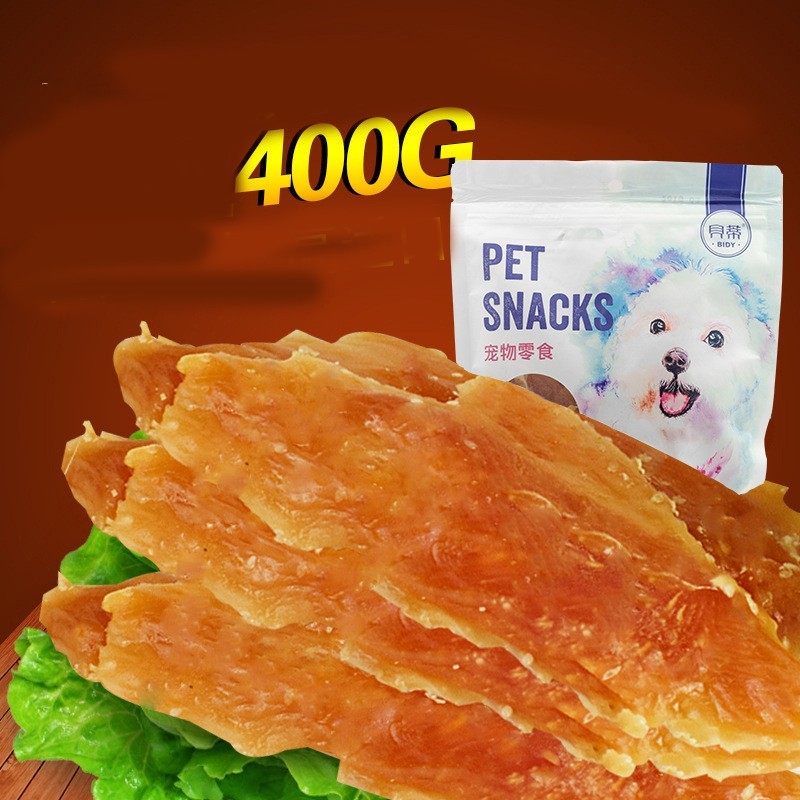 Thức ăn cho chó Bidy Pet Snack thịt ức gà khô tăng cường dinh dưỡng món quà cho pet yêu - 400g