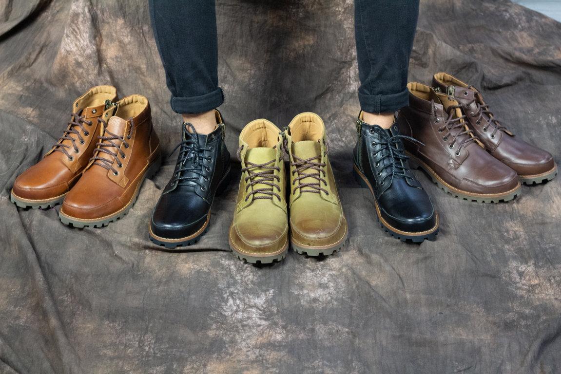 Giầy nam giày boot nam da thật  cao cổ, kéo khóa