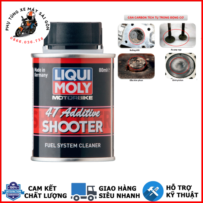 Vệ sinh buồng đốt kim phun Liqui Moly 4T Additive Shooter 80ml - Nhập khẩu Đức