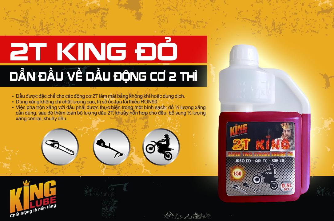 Dầu Nhớt Động Cơ 2T King - API TC JASO FD SAE20 - 500ml - Đỏ