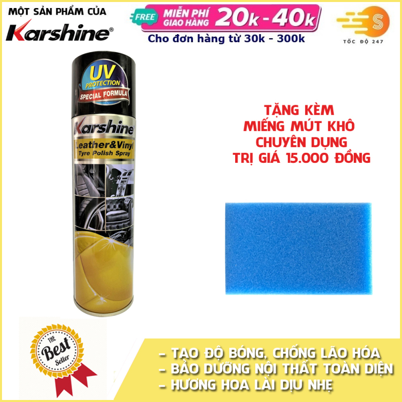 Chai xịt chăm sóc và bảo dưỡng nội thất ô tô Karshine 500ml (Hương chanh)