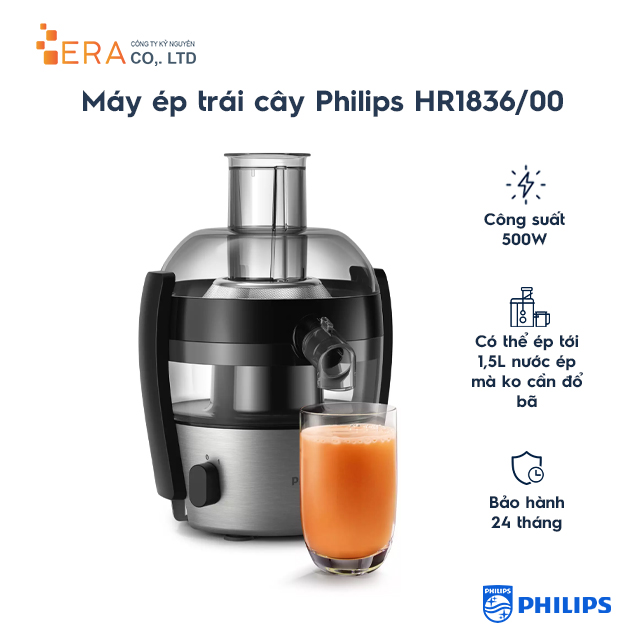 Máy Ép Trái Cây Philips HR1836 (500W)