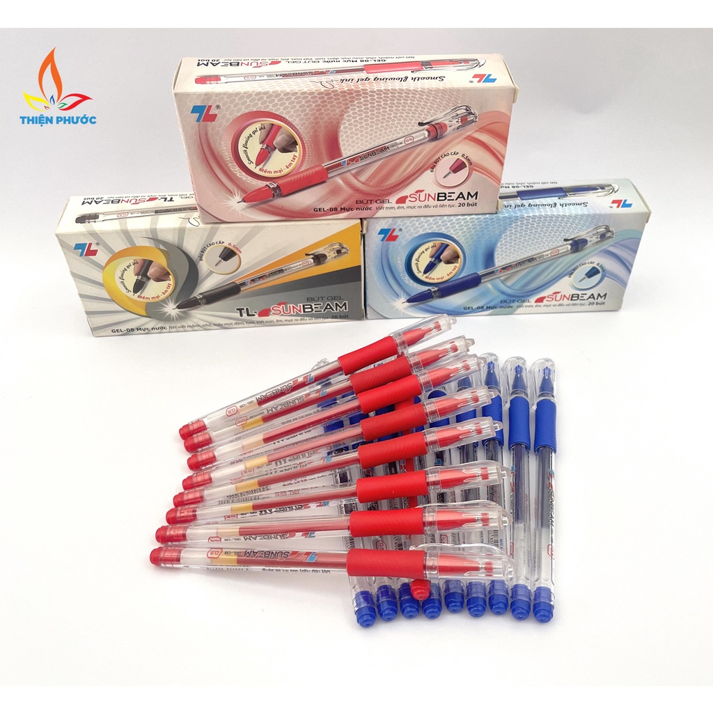 Bút bi gel Thiên Long Sunbeam 08 [Hộp 20 cây] THIỆN PHƯỚC