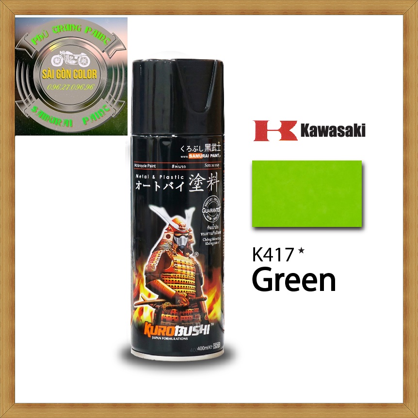 Sơn xịt Samurai K417 màu xanh lá cây