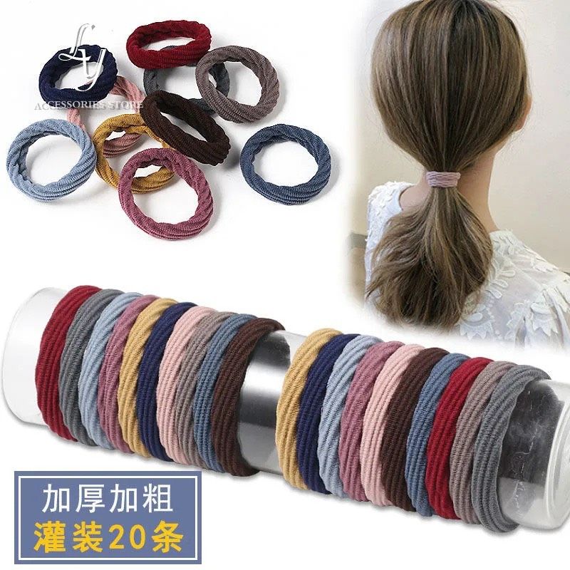 Set 10 thun cột tóc trơn thời trang cho nữ nhiều màu sắc phối màu