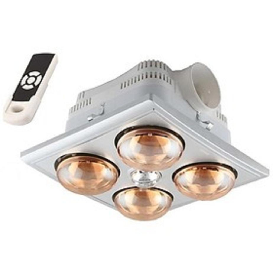 Đèn sưởi nhà tắm 4 bóng vàng âm trần có điều khiển Heizen HE-4BR​