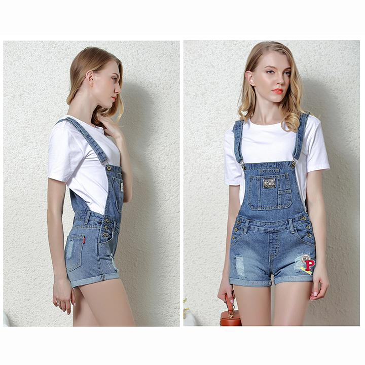 [HCM]Quần Yếm Jean Nữ Wash Rách Thời Trang