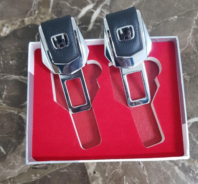 Bộ 2 chiếc chốt khóa dây đai an toàn, chống kêu ô tô, xe hơi Honda 4S-HO Chất liệu: Da PU cao cấp+ Hợp kim inox
