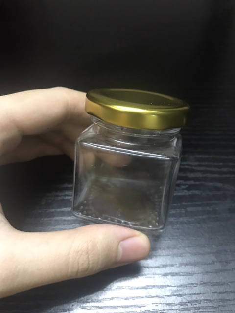 Bộ 10 hũ 50ml nắp thiếc đựng đồ đa năng (hũ vuông thuỷ tinh trơn)