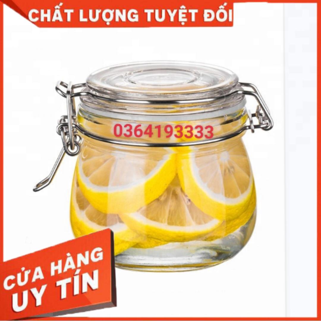 Hũ thủy tinh nắp cài 700ml Lọ thủy tinh nắp gài chắc chắn