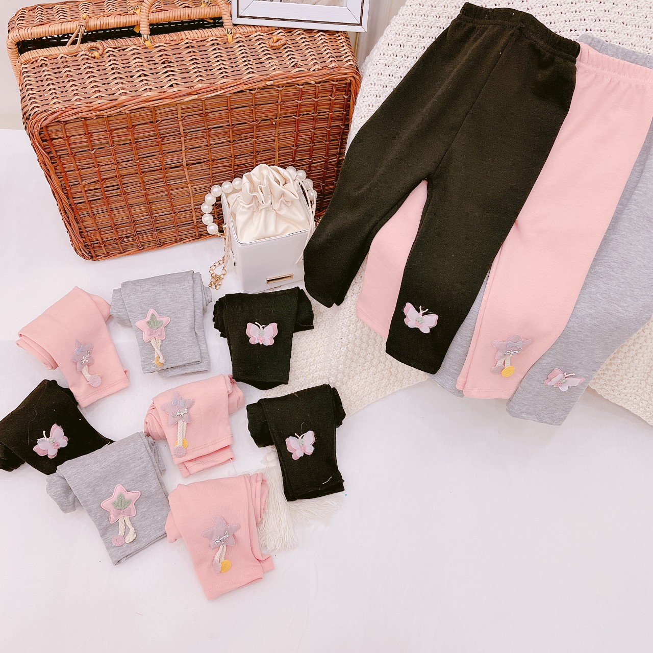Combo 3 quần legging bé gái siêu đẹp