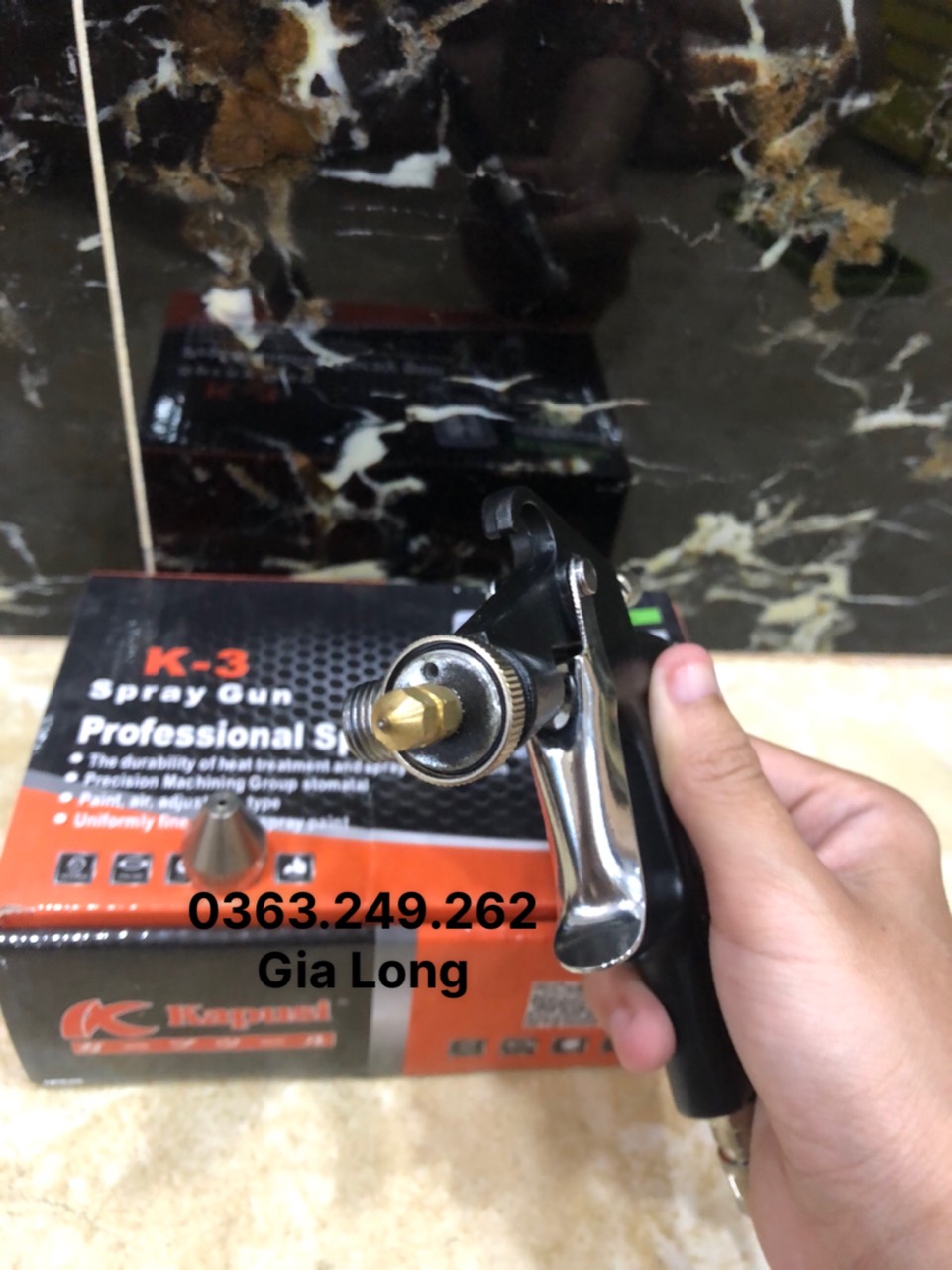 Súng phun sơn mini K3 KAPUSI , Đầu phun 0.6mm