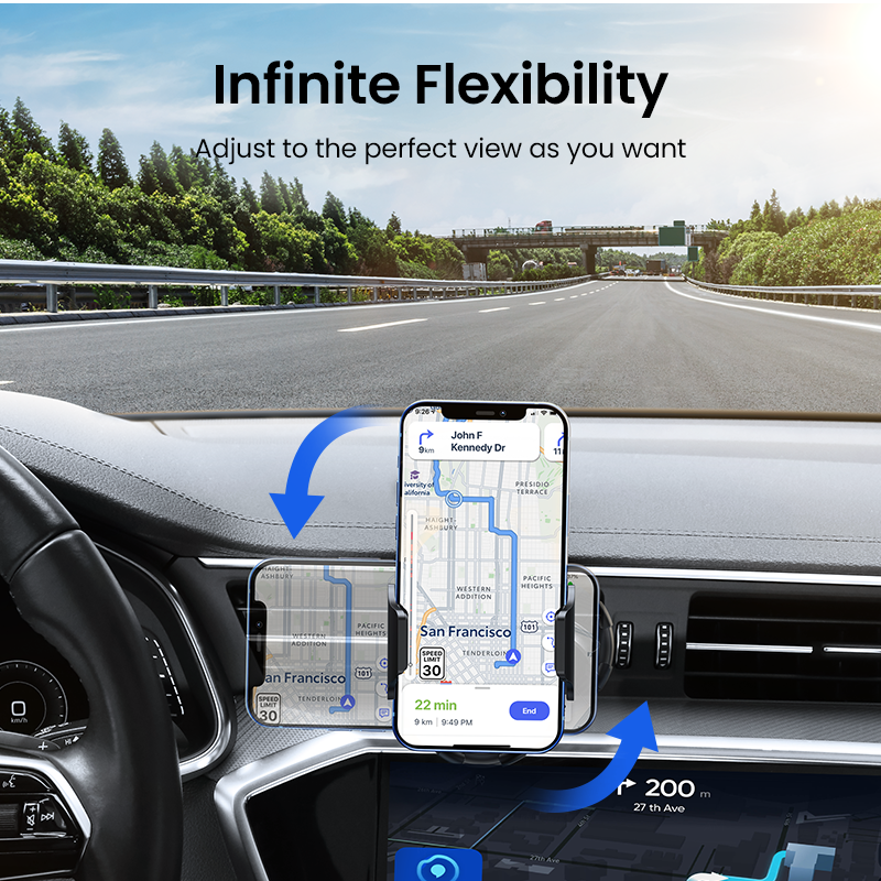 UGREEN Car Phone Mount Cellphone Holder for Car Windscreen Mobile Dashboard Mount Gravity Suction Cup Sticky Cradle Long Arm Clamp Stand Model：20473