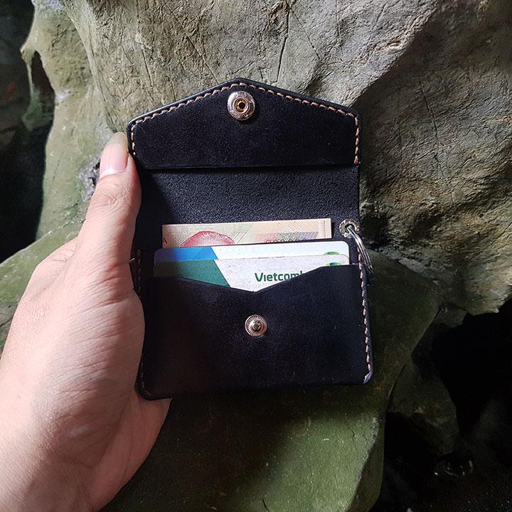 Bóp nữ mini - Bóp đựng thẻ - Da bò thật - Đồ da thủ công BV0133