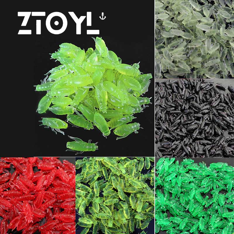 Ztoyl 10 50 100 pcs silicone mềm châu chấu hình dạng mồi câu cá mồi