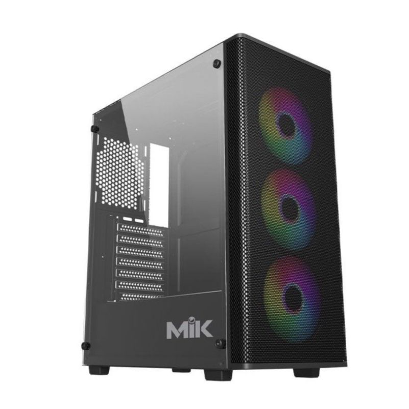 Vỏ Case máy tính MIK AION 3FA Black / White ATX Kèm 3 Fan ARGB Sync (Mới, BH 12T)