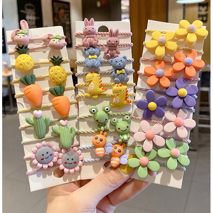 SET 10 Chun Buộc Tóc Dễ Thương Cho Mẹ và Bé
