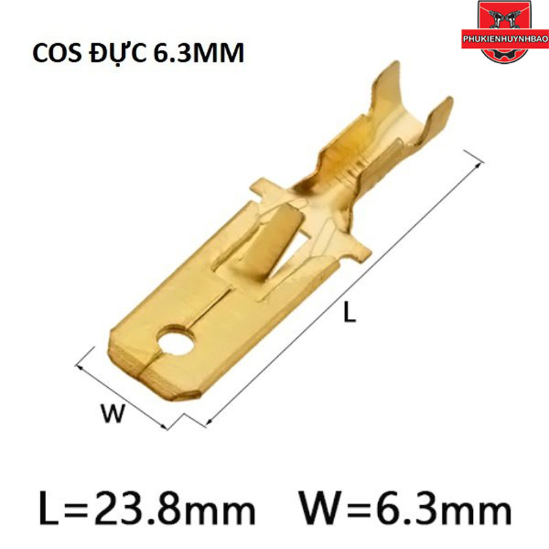 Cos lưỡi 6.3 đực có lỗ, cos ghim sạc 6.3 - at40