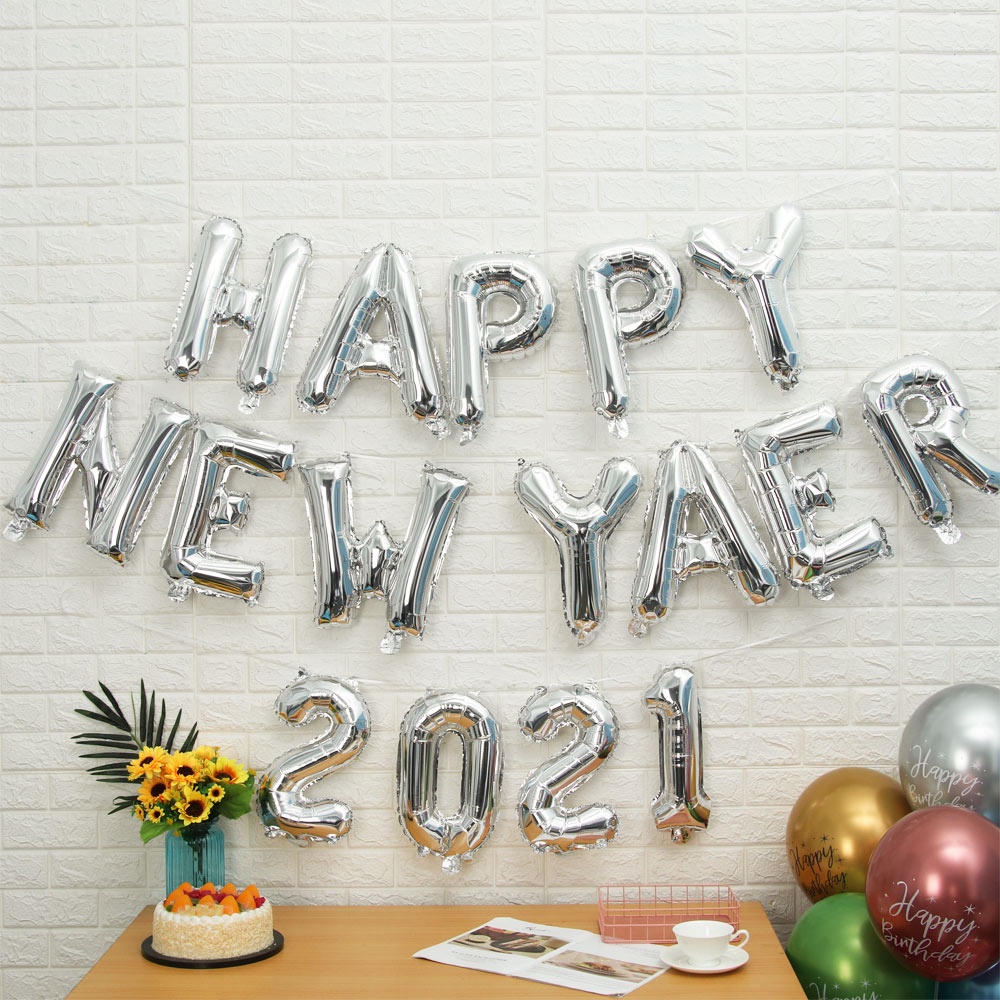 Bóng chữ Happy New Year - Trang trí năm mới
