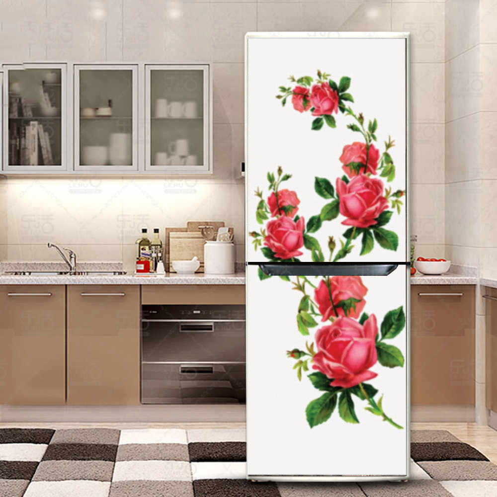 [HCM]DECAL TRANG TRI DAN TỦ LẠNH HOA HỒNG