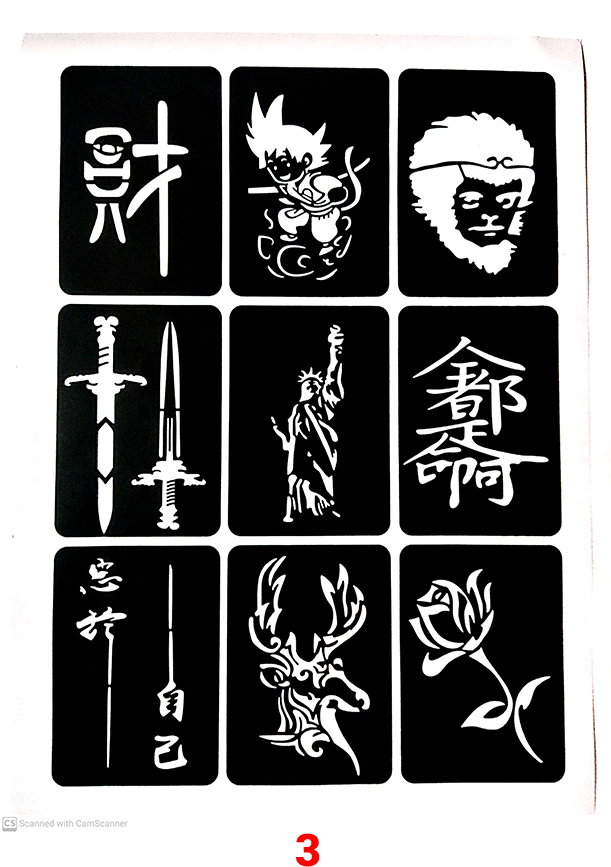 Khuôn xăm Mã 3 như ảnh