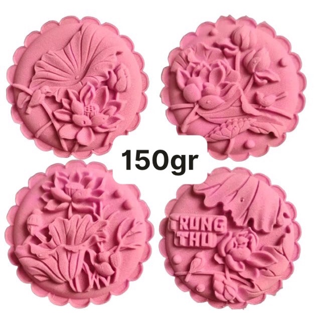 Khuôn trung thu lò xo 150g 4 mặt đài sen