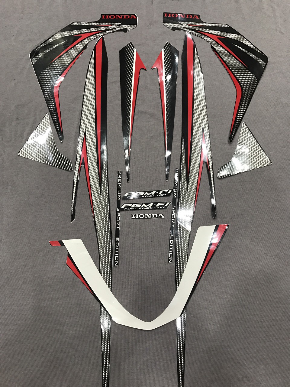 Trọn bộ tem rời 3 lớp dán xe máy Honda Air blade Việt 2011 2012 màu đen