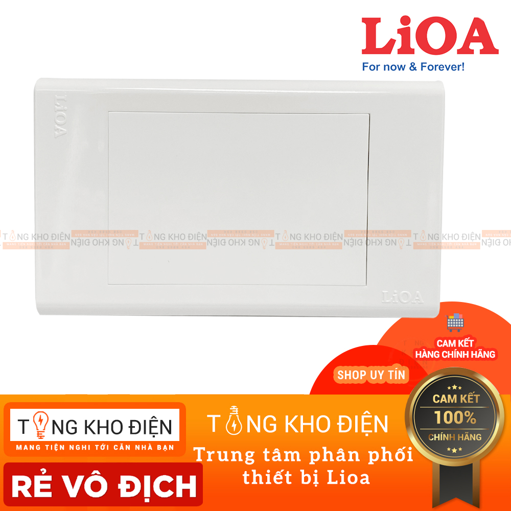 Mặt che trơn lioa - nhựa trắng