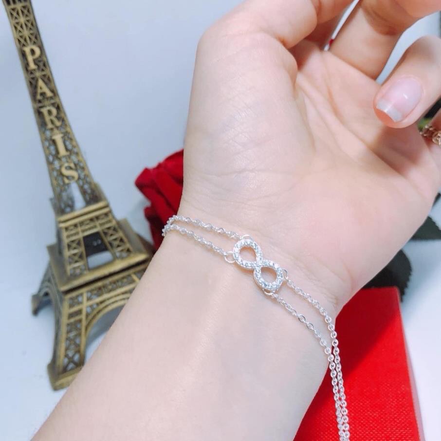Lắc tay bạc thật lắc tay nữ thời trang mẫu lắc tay vô cực, mẫu mới đẹp - JQN gian hàng chính hãng cam kết bạc chuẩn, chất lượng không lo đen xỉn