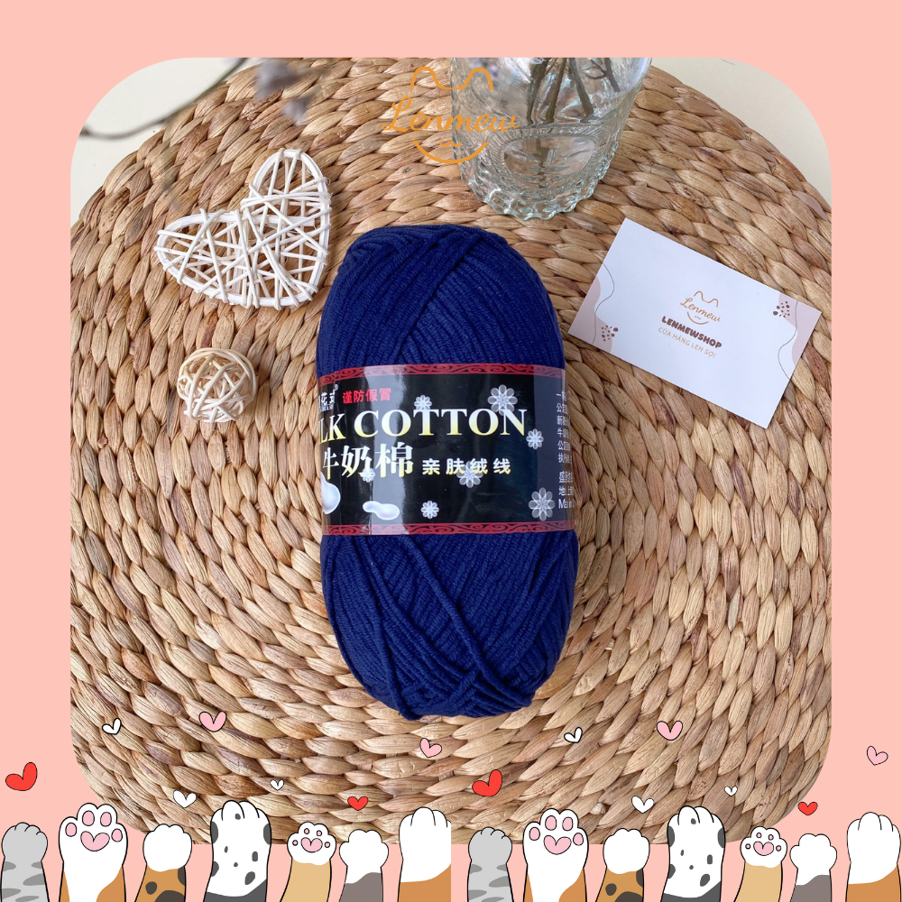 Len Milk Cotton 125G (Loại 1) (Bảng Màu 01 - 50)