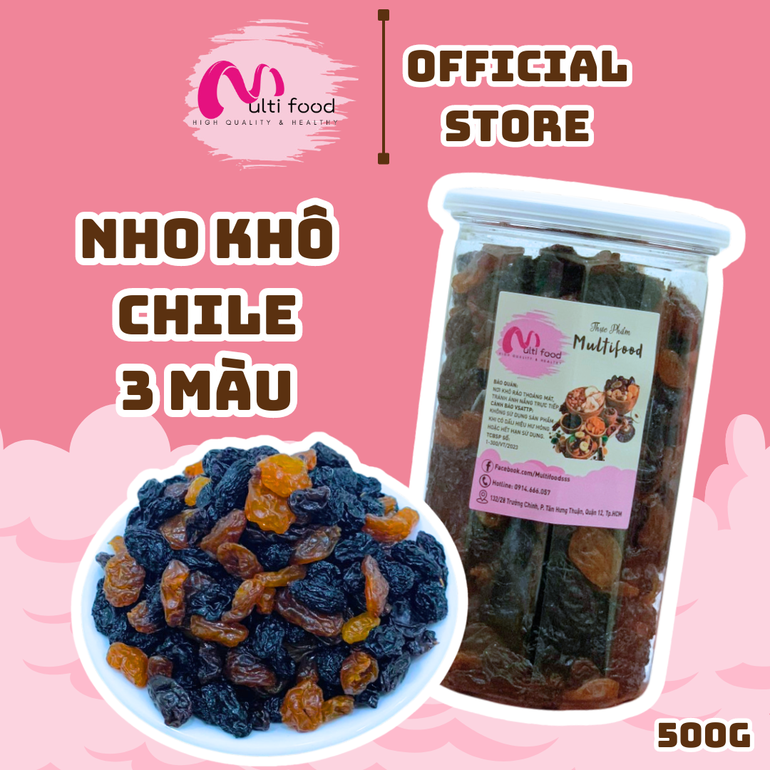 Nho chile nhập khẩu mix 3 màu multifood 500g