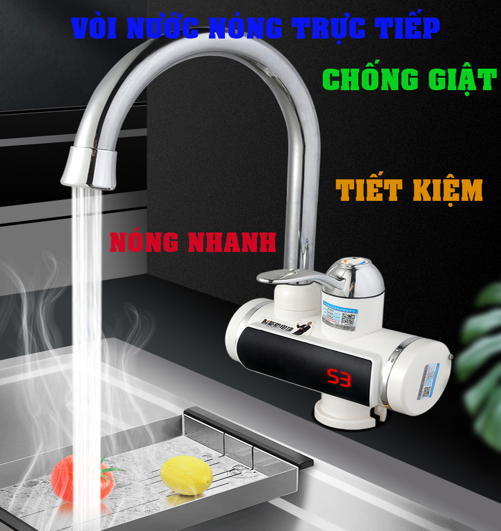 Vòi nước nóng lạnh, Máy làm nóng nước trực tiếp tại vòi KAW RX-02 làm nóng nhanh với 3 giây, lắp đặt đơn giản, an toàn, tiết kiệm điện. Thuộc top sản phẩm Bình nước nóng lạnh, Vòi nước nóng trực tiếp